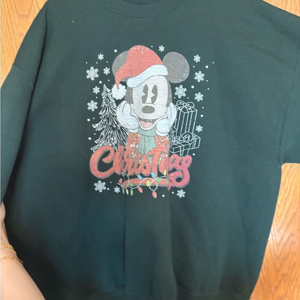 Green Christmas Mickey Sweatshirt